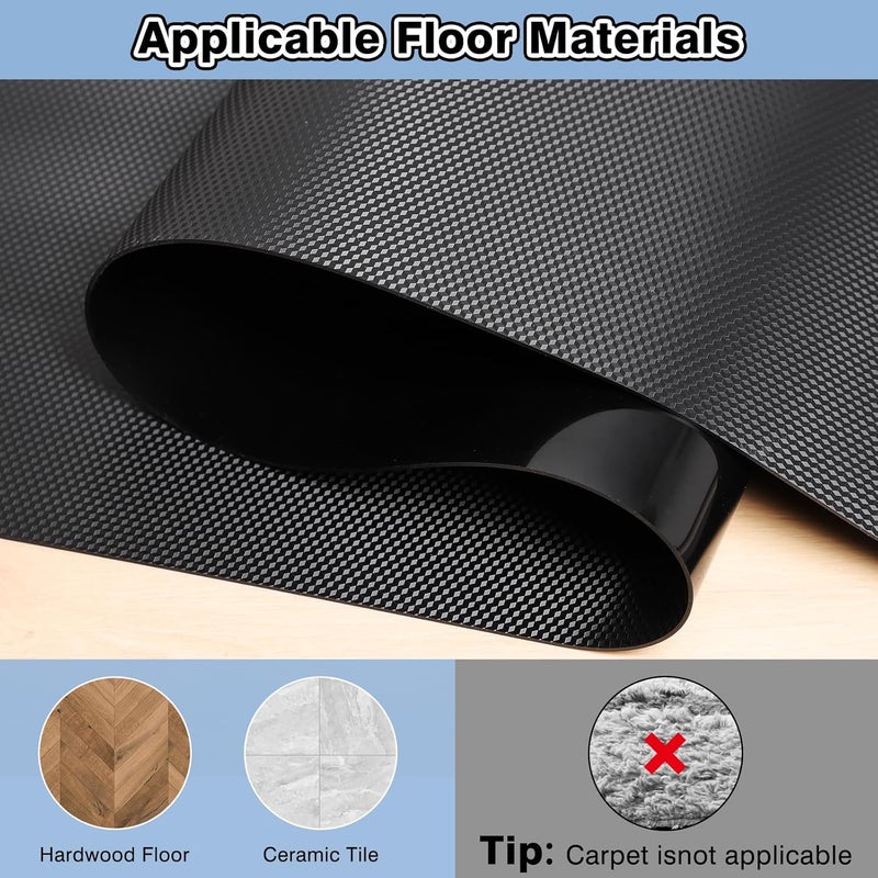 KEYDOL 40” x 50” Waterproof Chair Mat for Hardwood, Office Chair Mat for Rolling Chair, Desk Mat for Hardwood Floor, Floor Mat for Home Office, Anti-Slip PVC Floor Protector for Gaming Room - Image 2